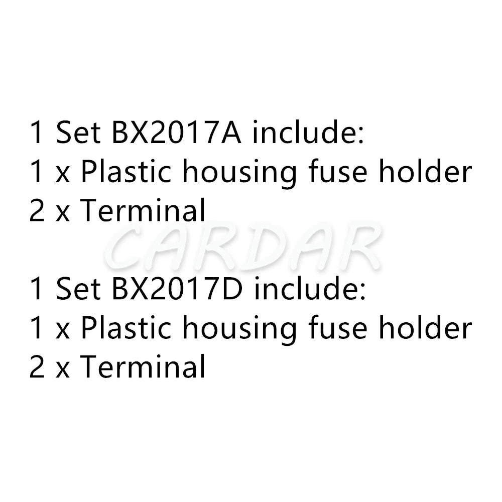 BX2017A BX2017D Medium Car Fuse Holder with Crimp Terminal Black Lighter Frontal for Standard Fuses