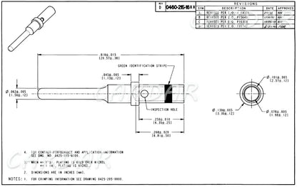 Deutsch DT Solid Pin 0462-201-16141 0460-215-16141 0460-202-1631 0460-215-1631 Stainless Steel Gold Plated Terminal