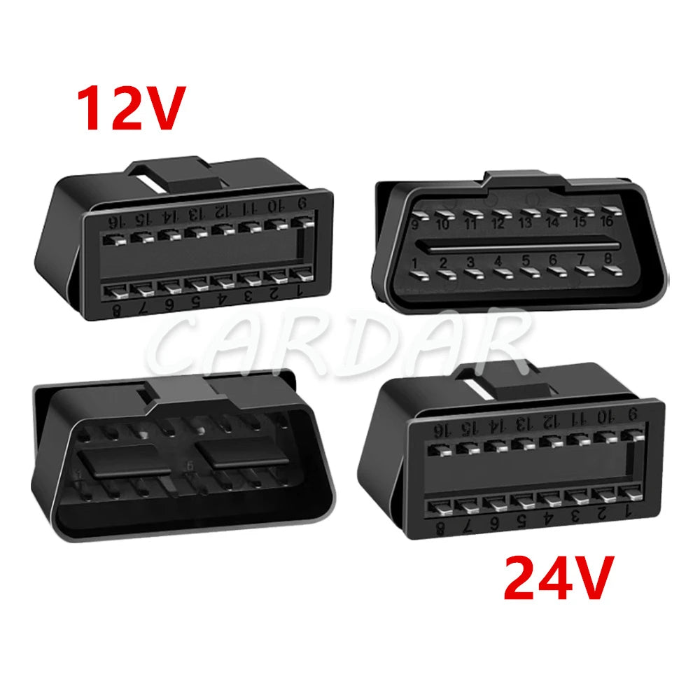 16 Pin 12V 24V Car OBD2 Connector 16pin Male Plugs OBD II Diagnostic-tool Cable Connector