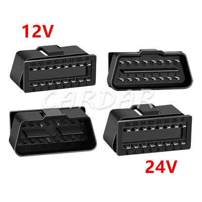 16 Pin 12V 24V Car OBD2 Connector 16pin Male Plugs OBD II Diagnostic-tool Cable Connector