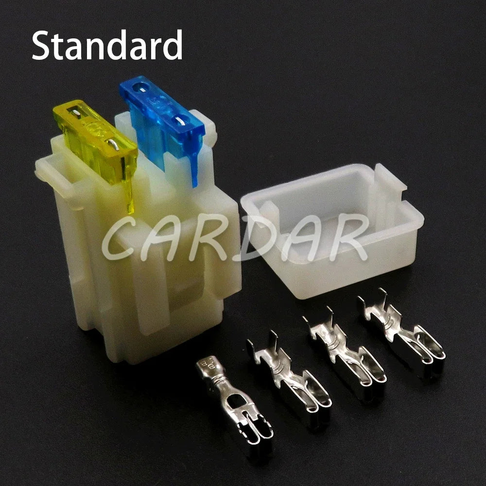 2 Way Car Plastic Housing Fuse Box with 4pcs Terminals for Standard Fuse Middle Fuse Holder medium auto socket