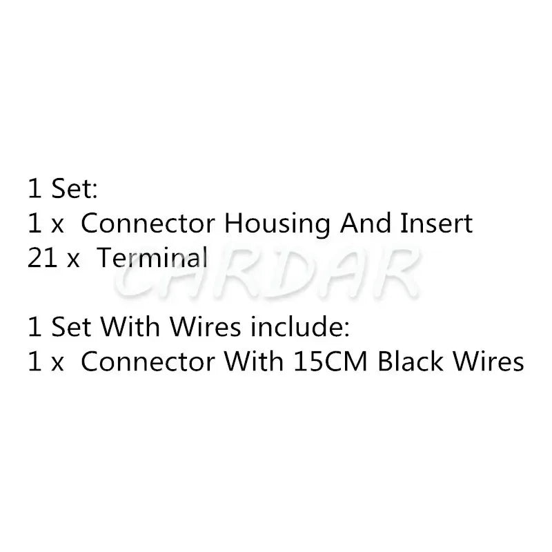 21 Pin Automotive Wiring Harness Socket Yellow Car Unsealed Connector With Terminal 1-967625-5 967635-1