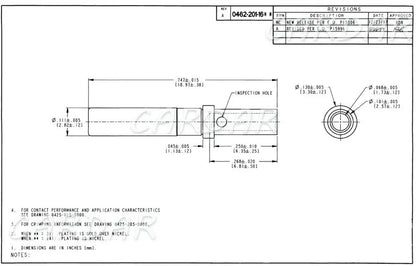 Deutsch DT Solid Pin 0462-201-16141 0460-215-16141 0460-202-1631 0460-215-1631 Stainless Steel Gold Plated Terminal