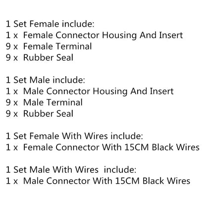 9 Pin 2.3 Series Electric Vehicle Controller Socket Automobile Wire Cable Sealed Connector FW-C-9M-B FW-C-9F-B
