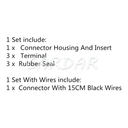 3 Pin 6.3 Series High Current Wire Connector Waterproof Sealed Socket For Automobile Auto Accessories
