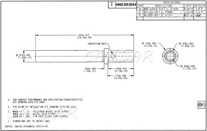 Deutsch DTM 0462-201-20141 0460-202-20141 0460-202-2031 0462-201-2031 Stainless Steel Solid Terminal Gold Plated 20AWG