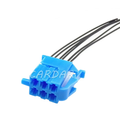 6 Pin 3.5mm Blue Color Auto Electric Socket Connector With Terminals