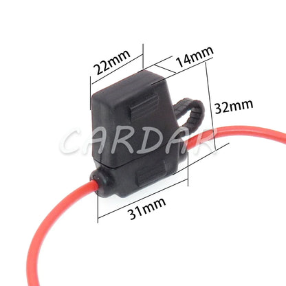 Medium Auto Waterproof In-line Blade Type Fuse Holder 14AWG 17AWG Standard Middle Fuse Box with Cover