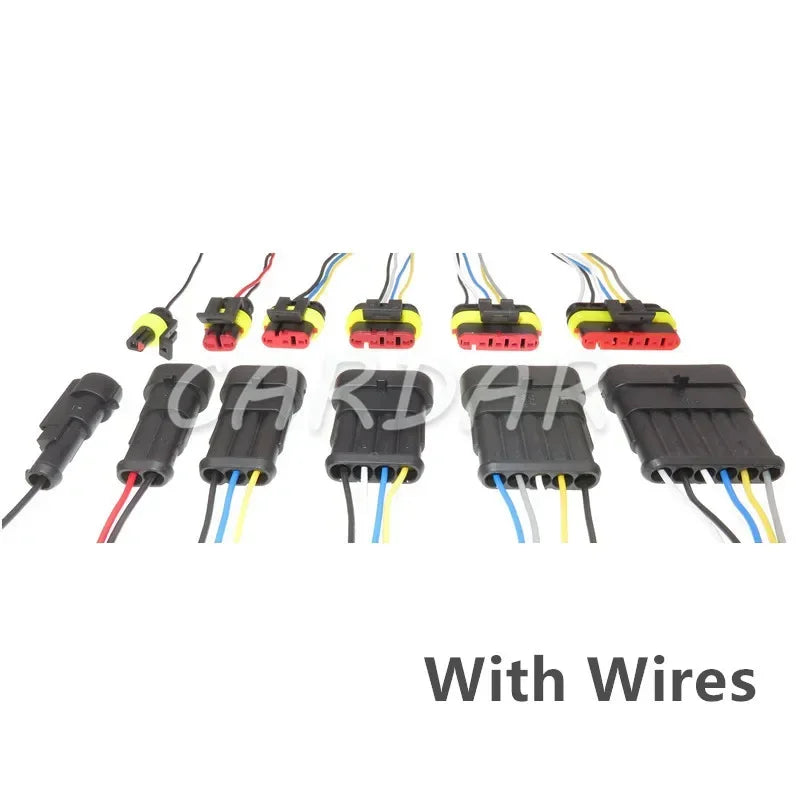 Superseal 1.5 Kit AMP Tyco 1/2/3/4/5/6 Pin Waterproof Electrical Wire Connector Waterproof With Wire Harness