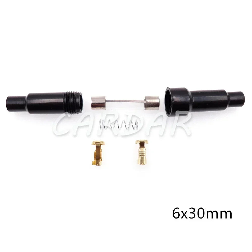 Black 5x20mm 6x30mm Glass Tube Fuse Holder 5*20mm 6*30mm Screw Type Plastic Housing Fuses Casings Fuse Box