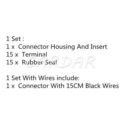 15 Pin 1801326-1 953479-1 Automobile Headlamp Wire Connector Car Waterproof Socket Auto Headlight Wiring Adapter