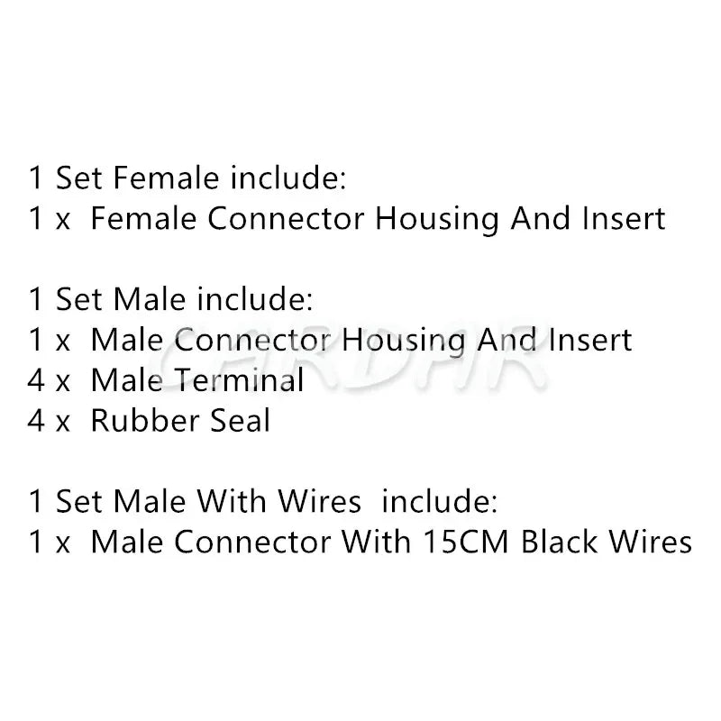 4 Pin Car Male Female Wire Connector Automobile Replacement Socket Accessories Auto Wiring Plugs