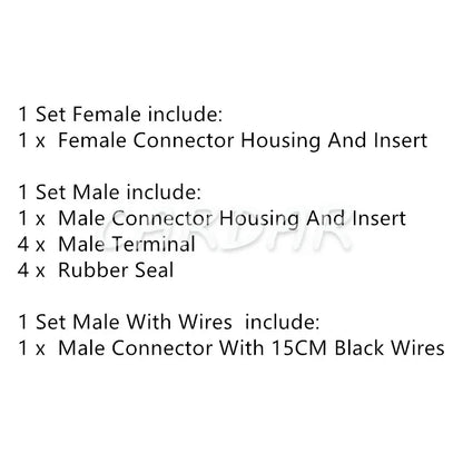 4 Pin Car Male Female Wire Connector Automobile Replacement Socket Accessories Auto Wiring Plugs