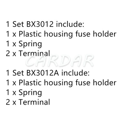 6x30mm 6*30mm White Lantern Type Fuse Holder BX3012 BX3012A Screw Type Glass Fuses Box With Spring and Terminal