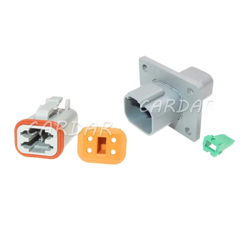 4 Pin Rectangle Wiring Terminal Socket With Fixed Flange DT04-4P-L012 Waterproof Wire Connector For Automobile