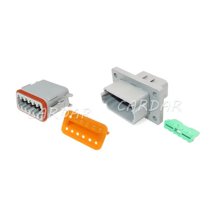 12 Pin DT04-12P-L012 DT06-12S Automobile Wire Waterproof Socket With 4 Holes Fixed Flange Plastic Housing Plug