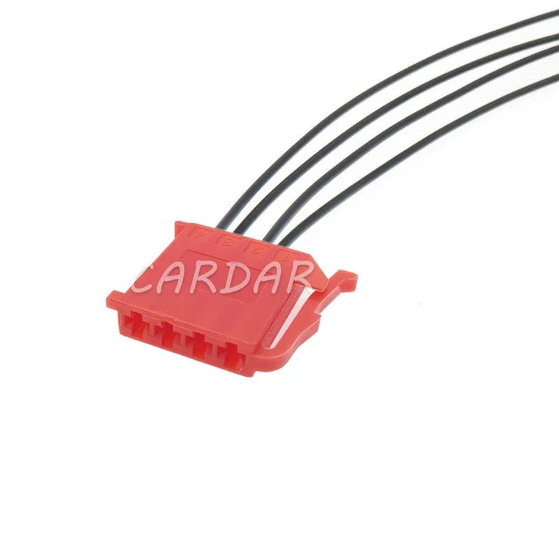 Conector de enchufe de cable para coche de 4 pines y 2,8 mm, carcasa roja con pines, accesorios de modificación de automóvil