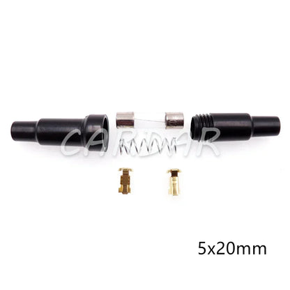 Black 5x20mm 6x30mm Glass Tube Fuse Holder 5*20mm 6*30mm Screw Type Plastic Housing Fuses Casings Fuse Box