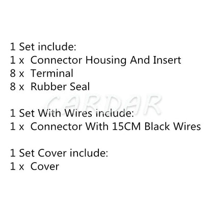 8 Pin 2-1418479-1 1670057-1 Waterproof Electrical Automotive Connector Socket With Terminals And Seals For TE AMP