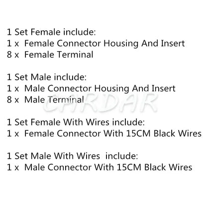 8 Pin 1.2 Series Automobile Electric Cable Harness Socket Car Male Female Docking Connector 6098-5686 6098-5695