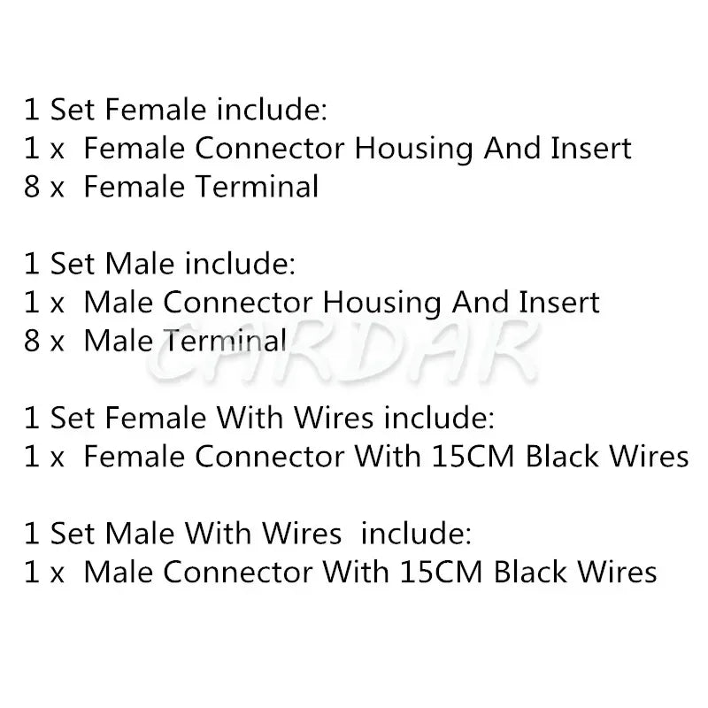 8 Pin 90980-11615 Auto Unsealed Socket Car Plastic Housing Male Female Wiring Harness Connector