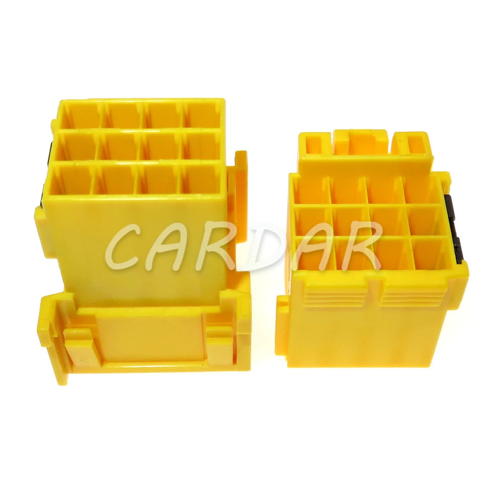 12 Pin 3.5 Series Yellow Auto Electric Cable Unsealed Female Socket Male Plug With Terminal 1-967622-6 1-967627-6
