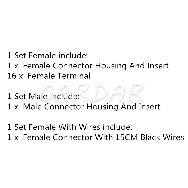 16 Pin Miniature Male Female PCB Connector Car Plastic Housing Unsealed Adapter Auto Low Power Socket