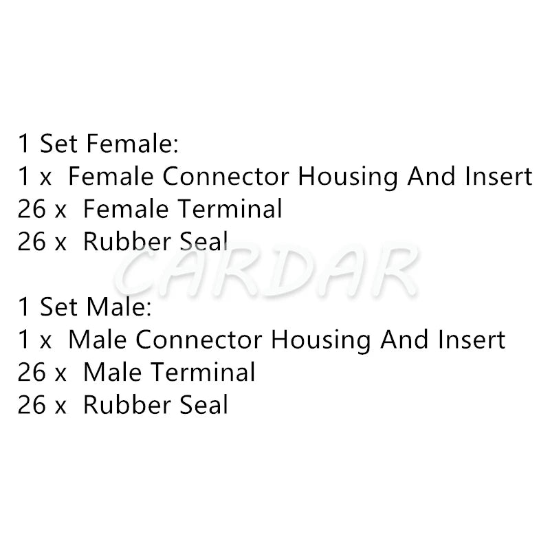 26 Pin Automotive Waterproof Sealed Socket Car Male and Female Docking Wire Connector 1897009-2 1897013-2