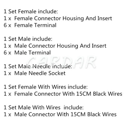 6 Pin 2.8 Series Auto Electric Wire Cable Plastic Housing Unsealed Connector 929505-2 929504-2 Car Wiring Socket
