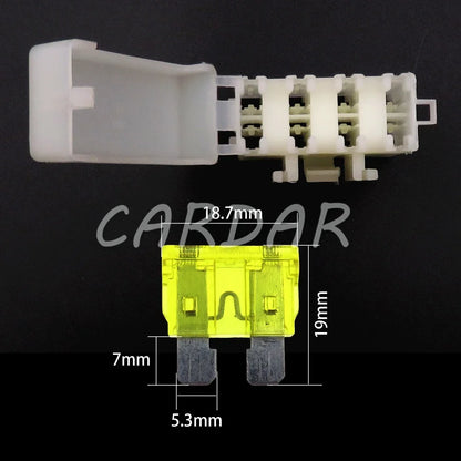 4 Way BX2041 Medium Auto Connector Car Plastic Housing Fuse Box with 8pcs Terminals for Standard Fuse Middle Fuse Holder