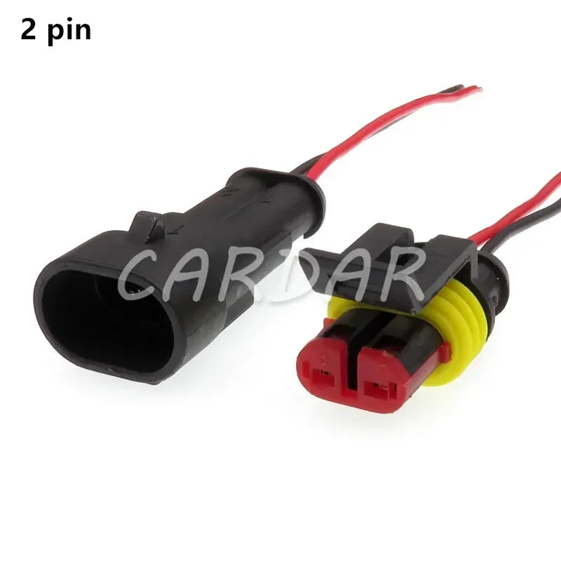 Superseal 1.5 Kit AMP Tyco 1/2/3/4/5/6 Pin Waterproof Electrical Wire Connector Waterproof With Wire Harness