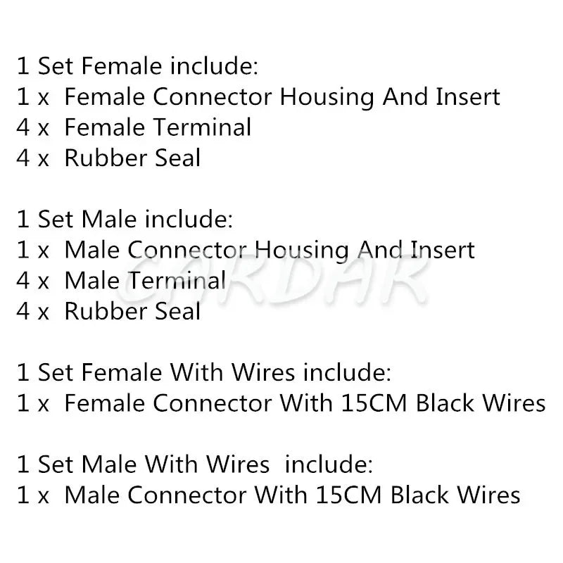4 Pin 6189-0132 6181-0073 HW Sealed Auto Connector Light Lamp Motor Socket For Toyota Camry Honda B-Series O2 Sensor Plug