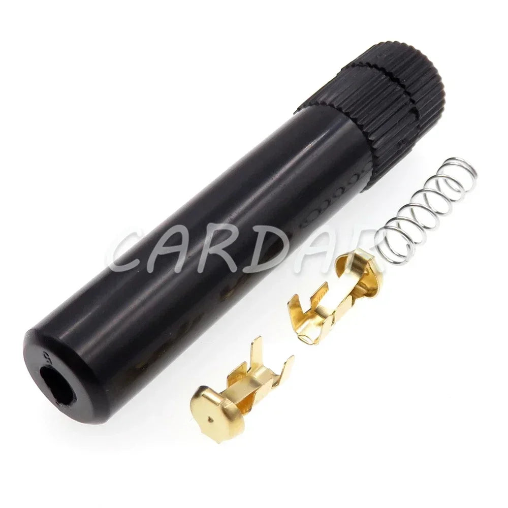 Black High Temperature Resistance Fuse Holder BX3014 Screw Type Glass Fuses Box With Spring and Terminal