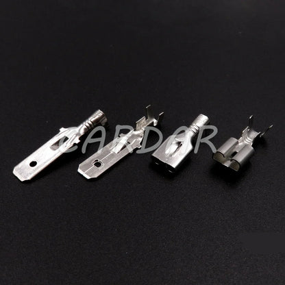 4 Pin 6.3 Series White Auto Connector High Current Oxygen Sensor Wiring Socket Female Male Adapter 180900