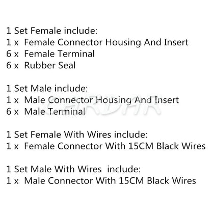 6 Pin 3.5 Series Grey Automobile Electric Wire Waterproof Female Socket Unsealed Male Plug