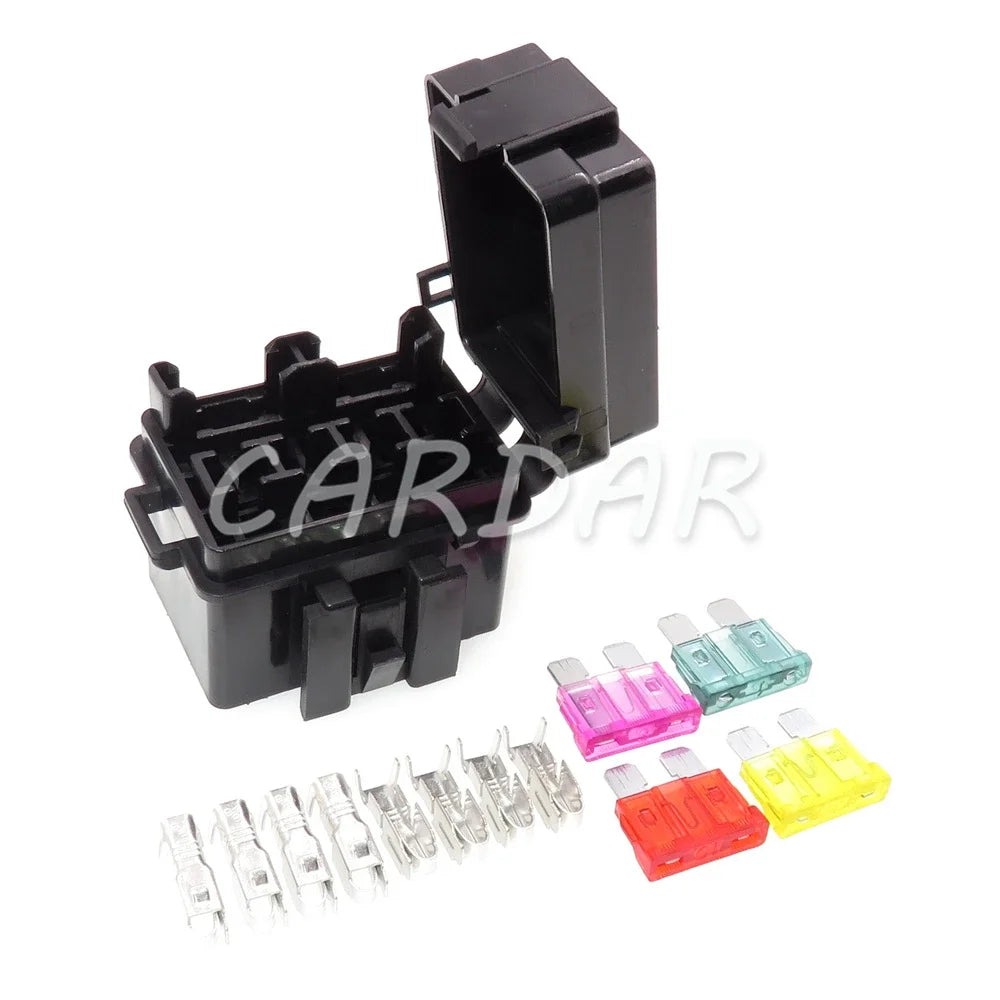 4 Way Black Standard Automotive Circuit Controller Box Medium Relay Fuse Box Assembly Car Insurance Fuse Holder