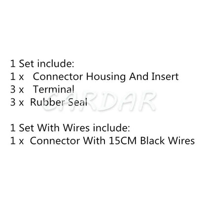 3 Pin 1928405523 1 928 405 523 Automobile Plastic Housing Waterproof Cable Socket With Terminal Rubber Seals