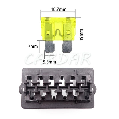 6 Way Middle Black Automobile Wire Controller Box Car Fuse Holder Assembly Standard Auto Insurance Socket