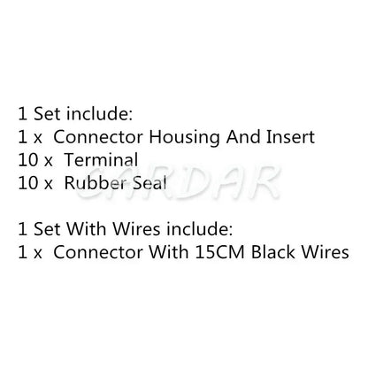 10 Pin 1.5mm 3A0 973 715 Waterproof Automotive Connectors Sealed Plug 3A0973715 Socket For VW