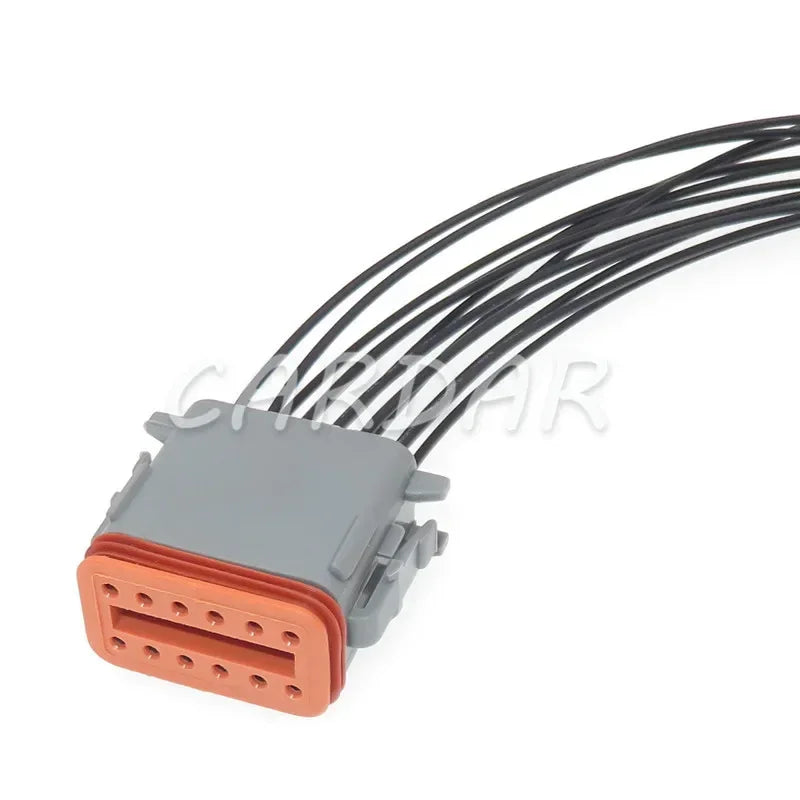 12 Pin DT04-12P-L012 DT06-12S Automobile Wire Waterproof Socket With 4 Holes Fixed Flange Plastic Housing Plug