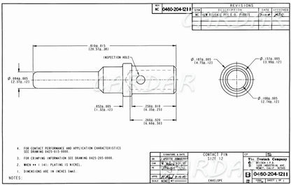 Deutsch DTP Stainless Steel Solid Pin 0462-203-12141 0460-204-12141 0460-220-1231 0462-210-1231 Gold Plated 14-12AWG