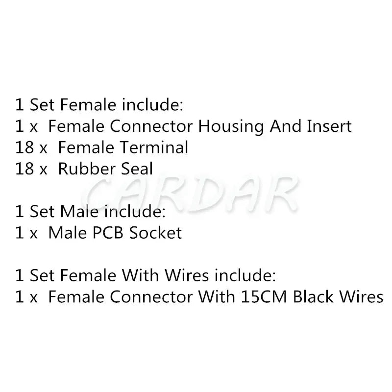18 Pin 344106-1 344107-1 Econoseal Plug Rectangular PCB Connector Automotive ECU Socket For Cars