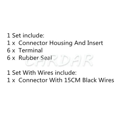 6 Pin 1.5 Series Auto Plastic Housing Electric Cable Socket Auto Modification Accessories Wire Connector