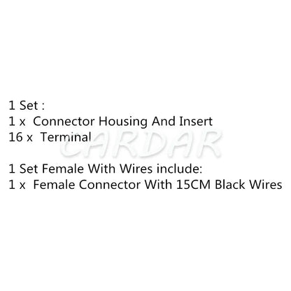 16 Pin Automotive Connector Car Wiring Harness Waterproof Modification Replacement Socket 15514473