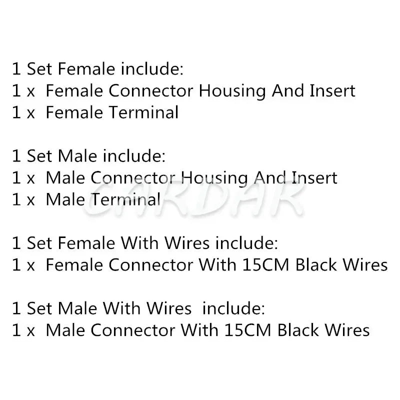 1 Pin 2.8 Series 626063 626062 Automobile Plastic Socket Unsealed Wiring Harness Female Male Connector