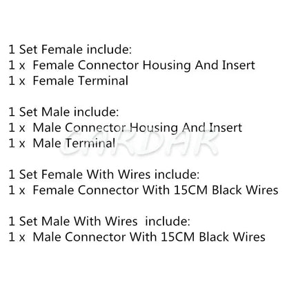 1 Pin 2.8 Series 626063 626062 Automobile Plastic Socket Unsealed Wiring Harness Female Male Connector