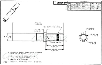 Deutsch DT Solid Pin 0462-201-16141 0460-215-16141 0460-202-1631 0460-215-1631 Stainless Steel Gold Plated Terminal