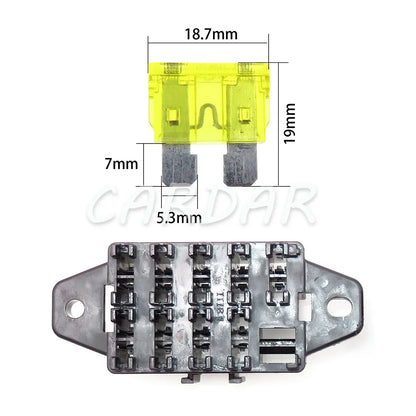 9/10/14 Way Standard Blade Fuse Holder Block Plastic Cover with Terminals for Car Automobile Auto Trike