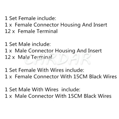 12 Pin 1.2 Series Automobile Plastic Housing Unsealed Wire Cable Socket MG643009 7282-5988 MG653012 7283-5988