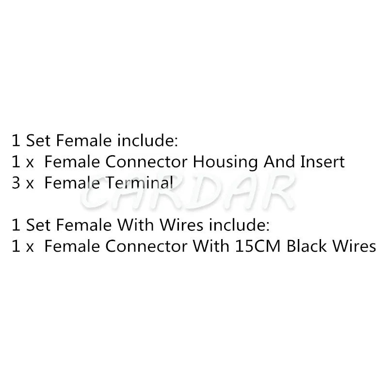 3 Pin Auto Wiring Plug Electric Cable Connector Socket With Terminals